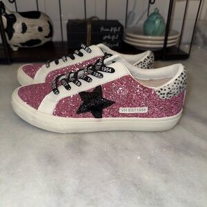 Women’s Vintage Havana Pink Glitter and cow print Shoes